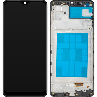 MP berøringsskjermdisplay kompatibelt med Samsung Galaxy M32 M325, med ramme, svart