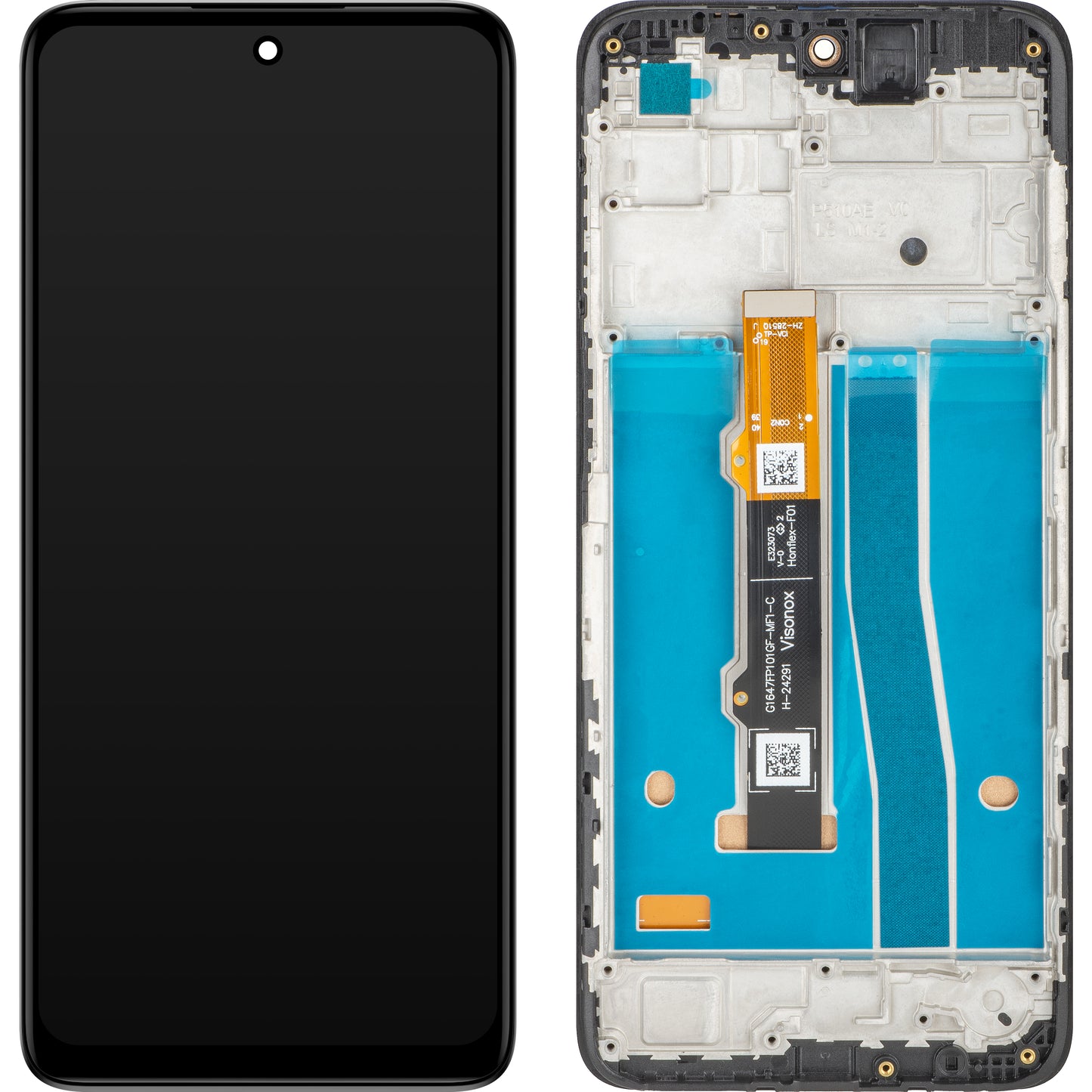 MP berøringsskjermdisplay kompatibelt med Motorola Moto G42, med ramme, svart