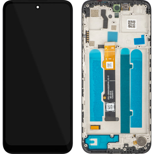 MP berøringsskjermdisplay kompatibelt med Motorola Moto G41, med ramme, svart