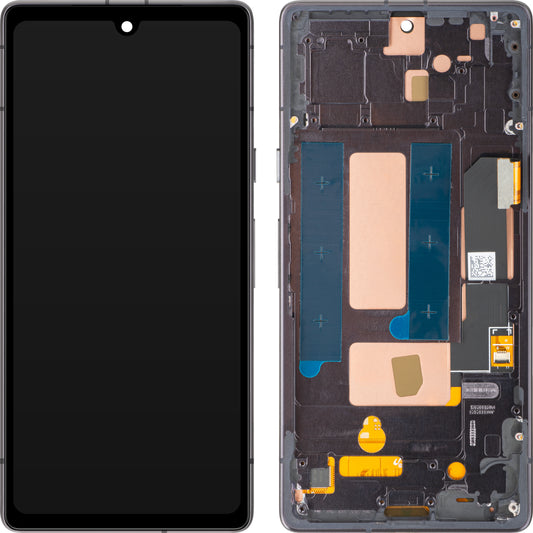 Display med Touchscreen MP kompatibel med Google Pixel 7a, med ramme, OLED-versjon, Svart