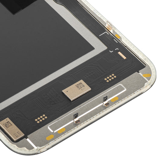 Display med MP Touchscreen kompatibel med Apple iPhone 15 Pro, med ramme, Soft OLED IC Movable 120Hz FHD-versjon, Svart
