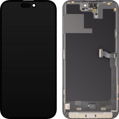 Display med MP Touchscreen kompatibel med Apple iPhone 14 Pro, med ramme, Soft OLED 120Hz FHD Diagnostic versjon, Svart, Swap