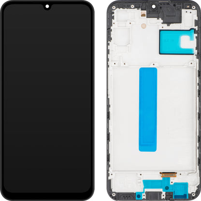 MP berøringsskjerm kompatibel med Samsung Galaxy A25 A256, med ramme, OLED-versjon, svart