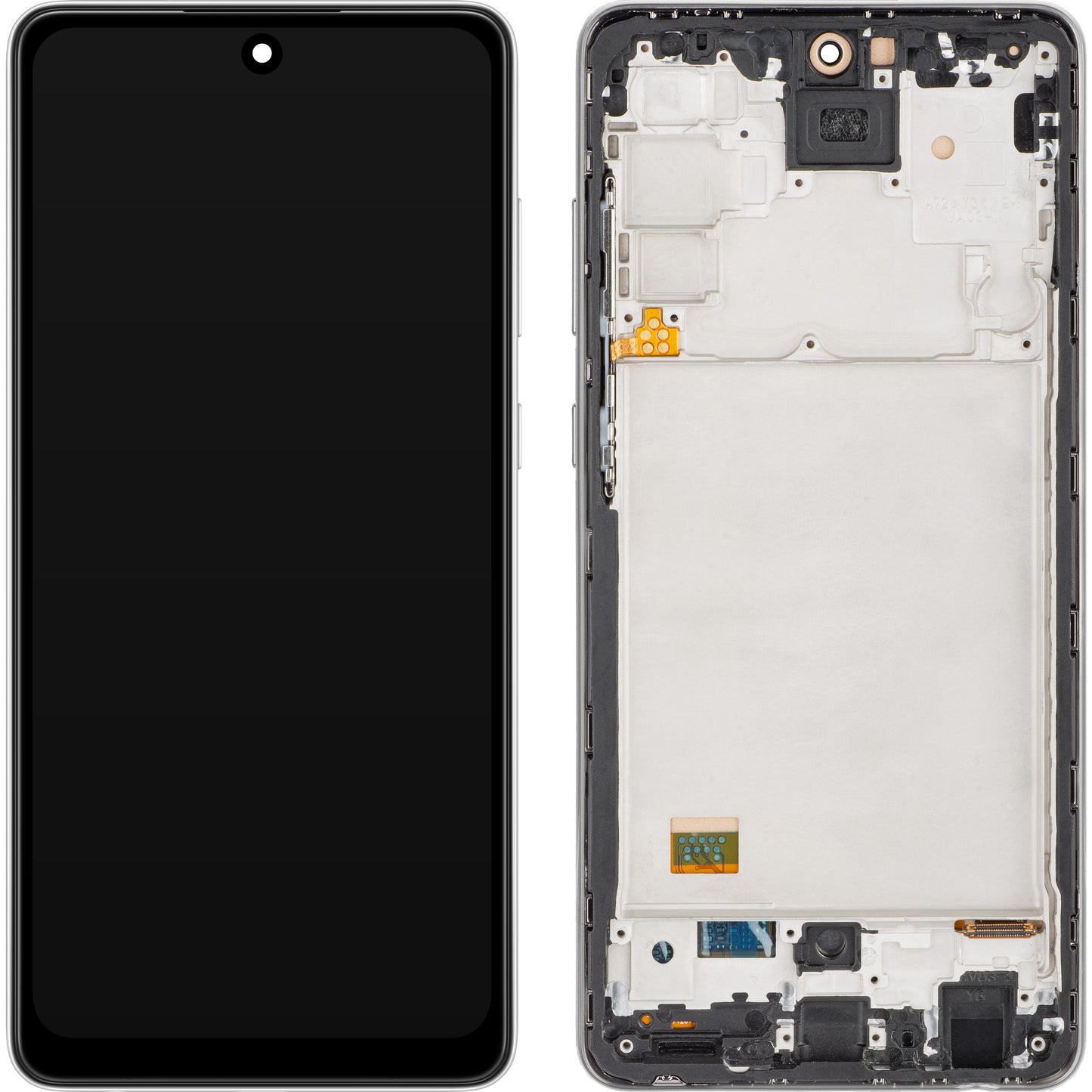 MP berøringsskjerm kompatibel med Samsung Galaxy A72 A726 / A72 A725 5G A725, med ramme, svart