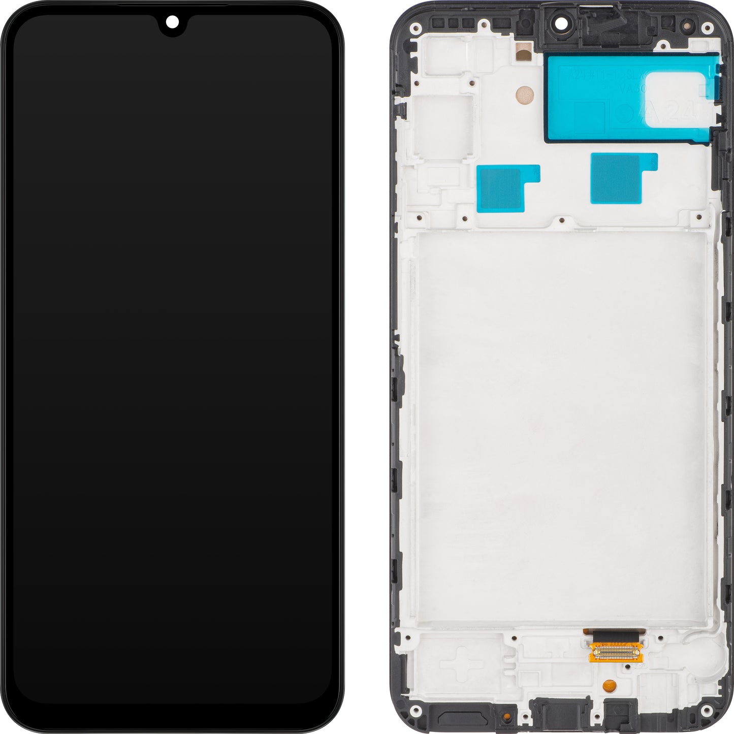 MP berøringsskjerm kompatibel med Samsung Galaxy A24 4G A245, med ramme, OLED-versjon, svart 