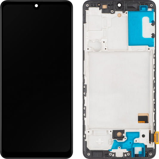 MP berøringsskjerm kompatibel med Samsung Galaxy A41 A415, med ramme, svart 