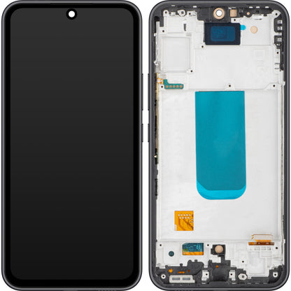 MP berøringsskjerm kompatibel med Samsung Galaxy A54 A546, med ramme, svart (grafitt) 