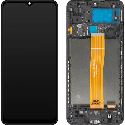 MP berøringsskjerm kompatibel med Samsung Galaxy M12 M127, med ramme, svart 