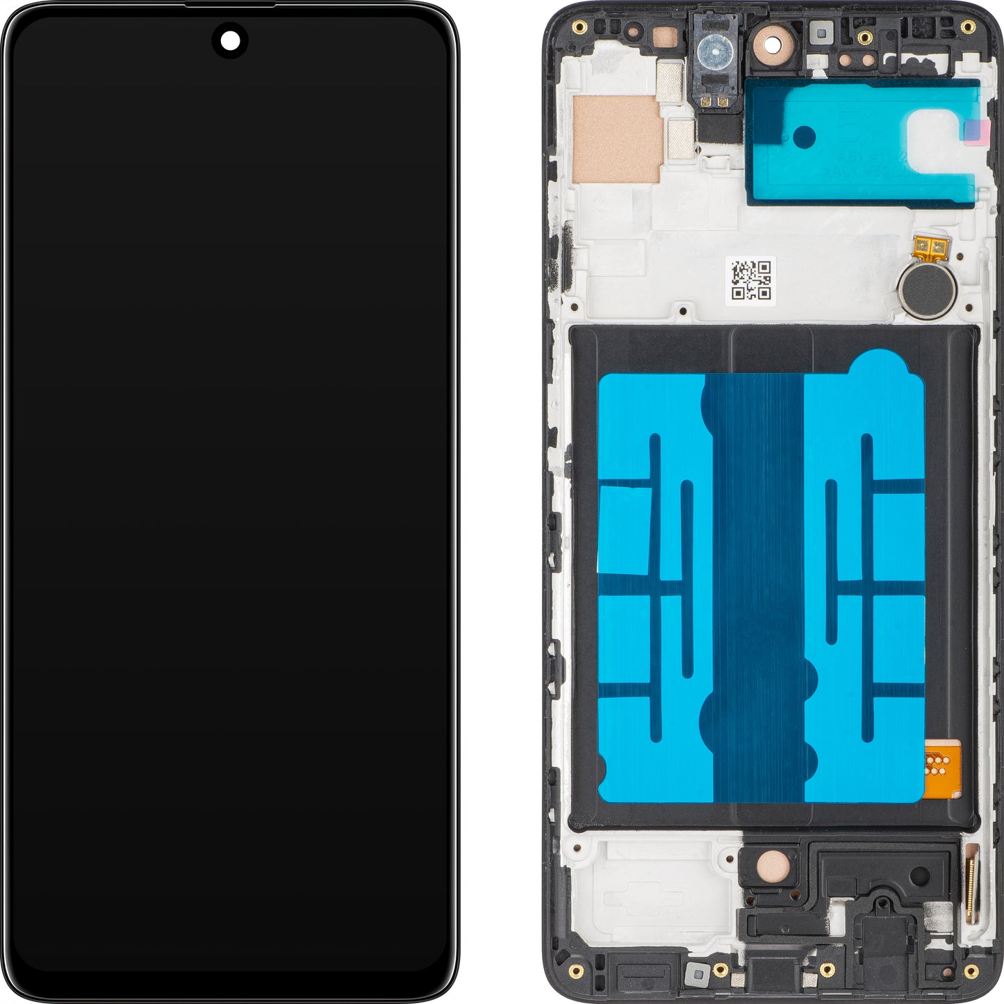MP berøringsskjerm kompatibel med Samsung Galaxy A51 A515, med ramme, svart 