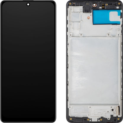 Display med Touchscreen MP kompatibel med Samsung Galaxy M51 M515, med ramme, OLED-versjon, Svart