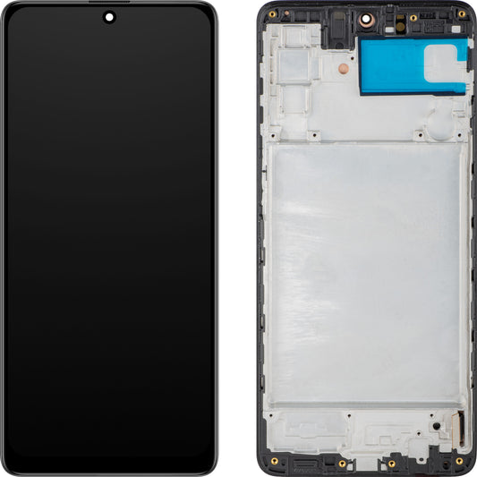 Display med Touchscreen MP kompatibel med Samsung Galaxy M51 M515, med ramme, OLED-versjon, Svart