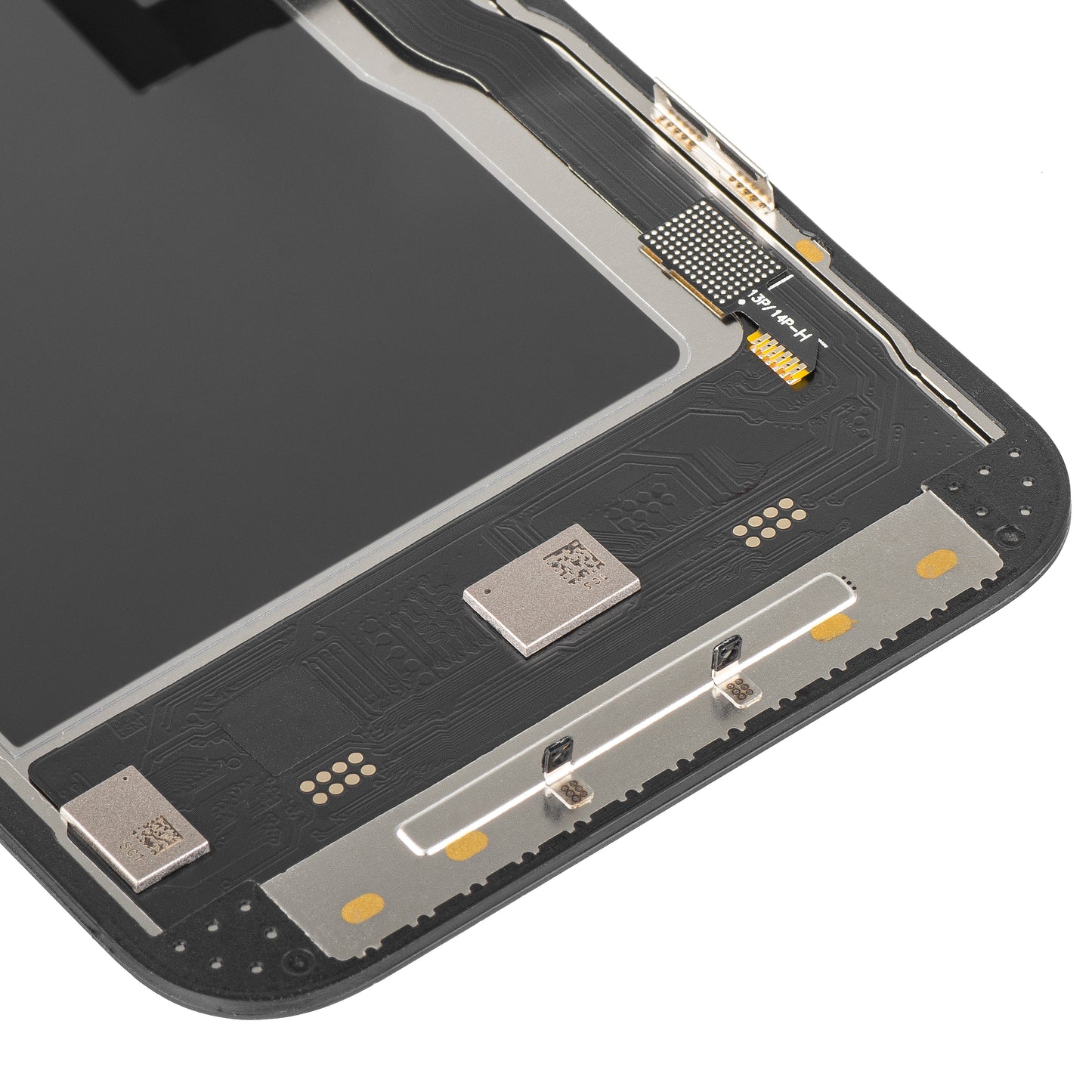 Display med MP Touchscreen kompatibel med Apple iPhone 13 Pro, med ramme, Soft OLED IC Movable 120Hz FHD-versjon, Svart