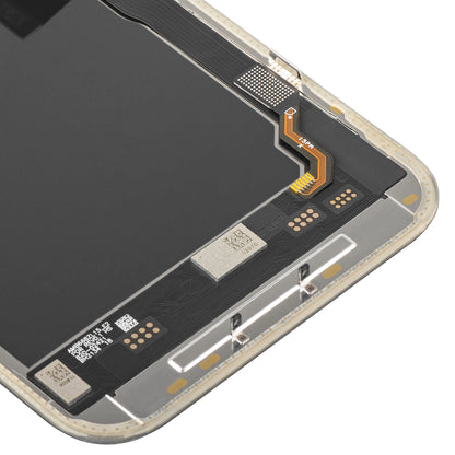 Display med MP Touchscreen kompatibel med Apple iPhone 15 Pro Max, med ramme, Soft OLED IC Movable 120Hz FHD-versjon, Svart