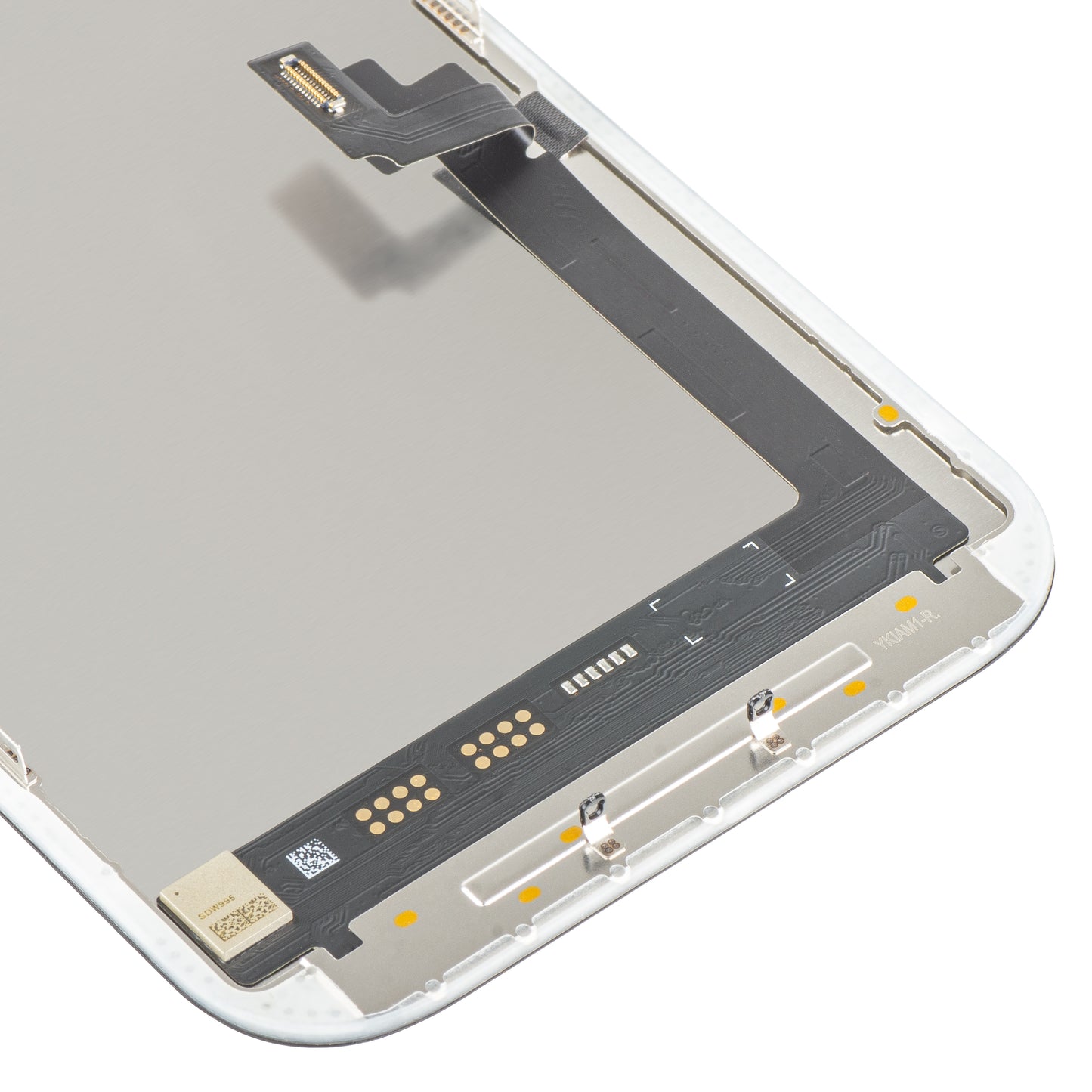 MP berøringsskjermdisplay kompatibelt med Apple iPhone 17, med ramme, Soft OLED FHD 120Hz IC flyttbar versjon, svart