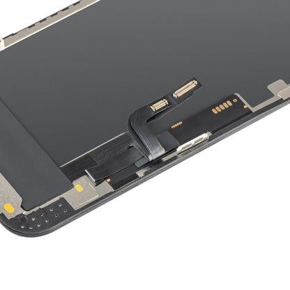 MP berøringsskjermdisplay kompatibelt med Apple iPhone 12 / 12 Pro, med ramme, OLED FHD IC flyttbar versjon, svart