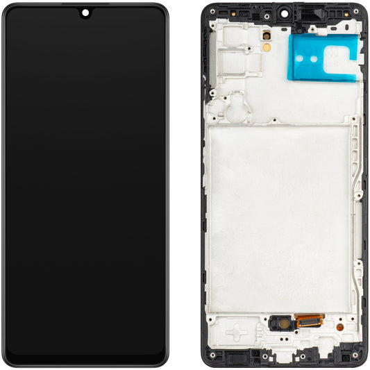 MP berøringsskjerm kompatibel med Samsung Galaxy A42 5G A426, med ramme, OLED-versjon, svart 