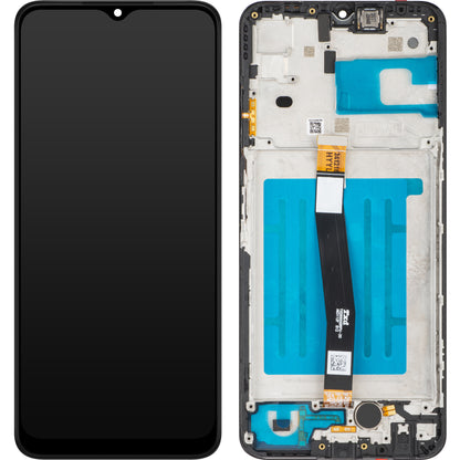 MP berøringsskjerm kompatibel med Samsung Galaxy A22 5G A226, med ramme, svart 