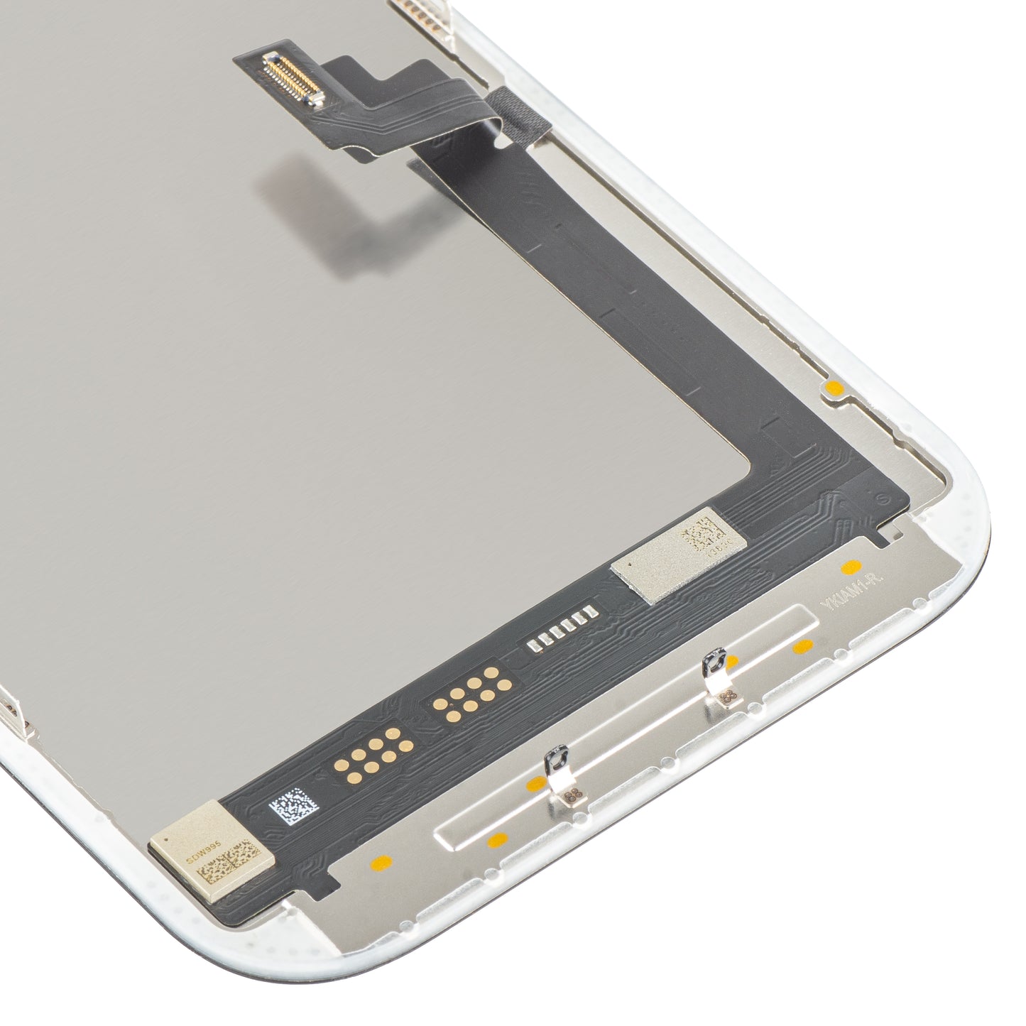 MP berøringsskjermdisplay kompatibelt med Apple iPhone 17, med ramme, Soft OLED FHD 120Hz IC flyttbar versjon, svart