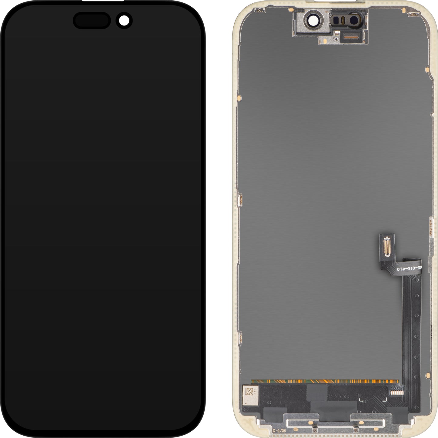 MP berøringsskjermdisplay kompatibelt med Apple iPhone 17, med ramme, OLED FHD IC Movable-versjon, svart