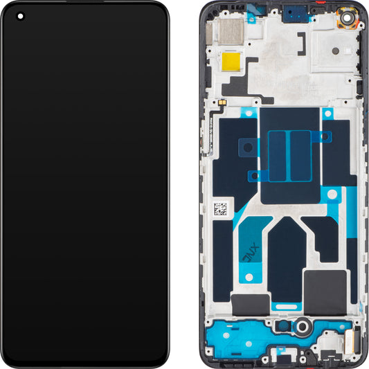 OnePlus Nord CE 5G berøringsskjerm med ramme, svart (Charkoal Ink), Service Pack 2011100302