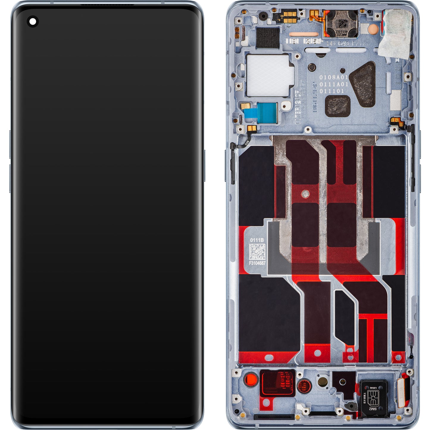 Display med Touchscreen Oppo Reno6 Pro 5G (Snapdragon) / Reno6 Pro+ 5G, med Ramme, Grå (Lunar Grey), Service Pack 4907528