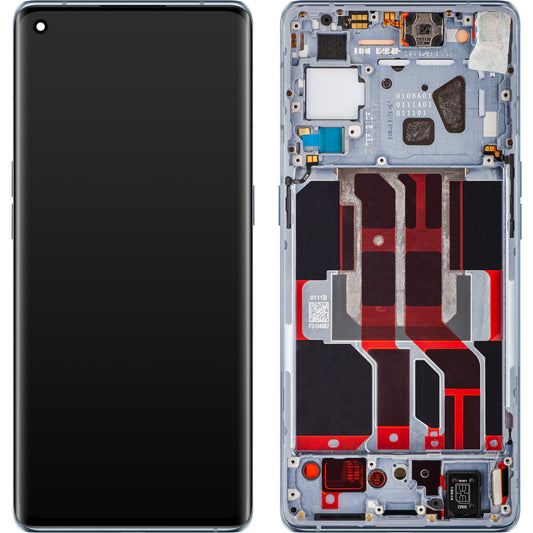Display med Touchscreen Oppo Reno6 Pro 5G (Snapdragon) / Reno6 Pro+ 5G, med Ramme, Grå (Lunar Grey), Service Pack 4907528