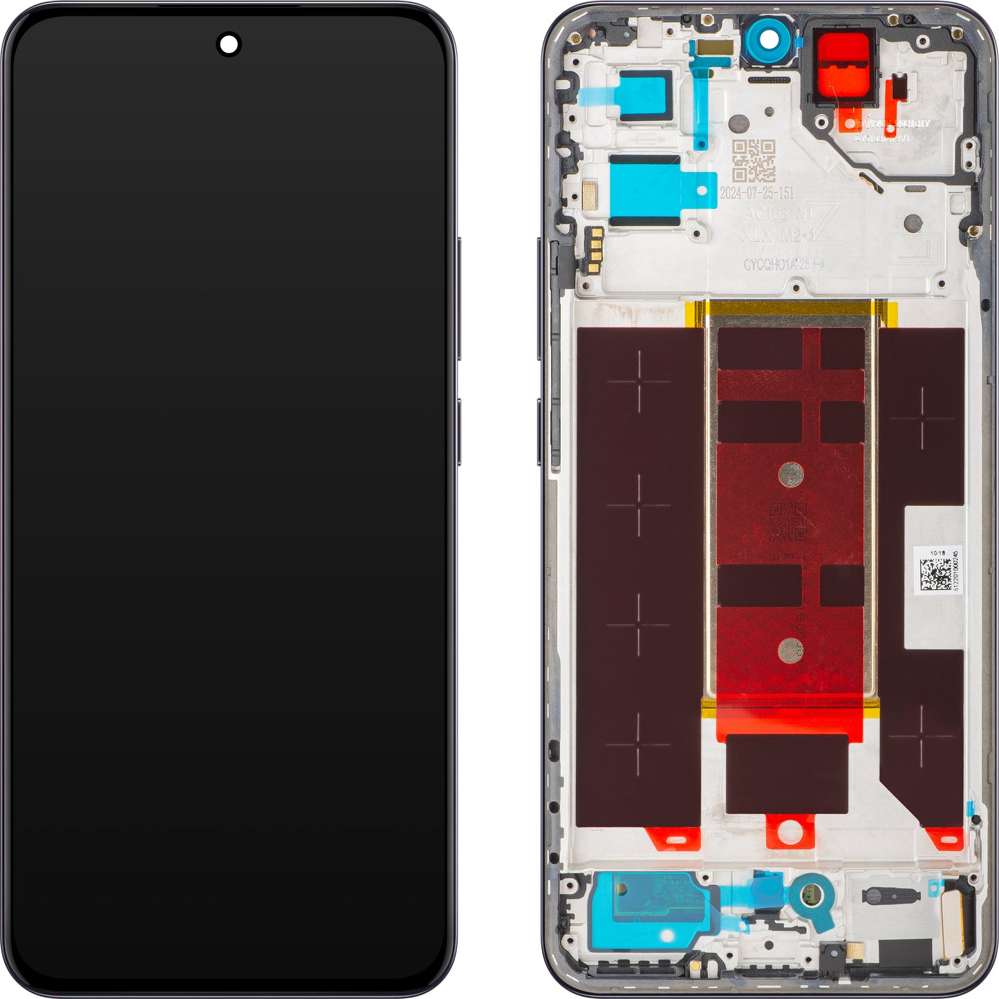 Display med Touchscreen Oppo Reno12 Pro, med Ramme, Svart (Space Brown), Service Pack 621029000216
