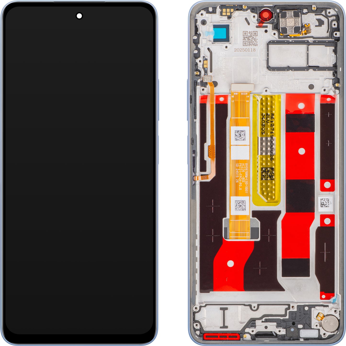 Display med Touchscreen Oppo A5 Pro 4G, med ramme, Blå (Feather Blue), Service Pack 621029000458