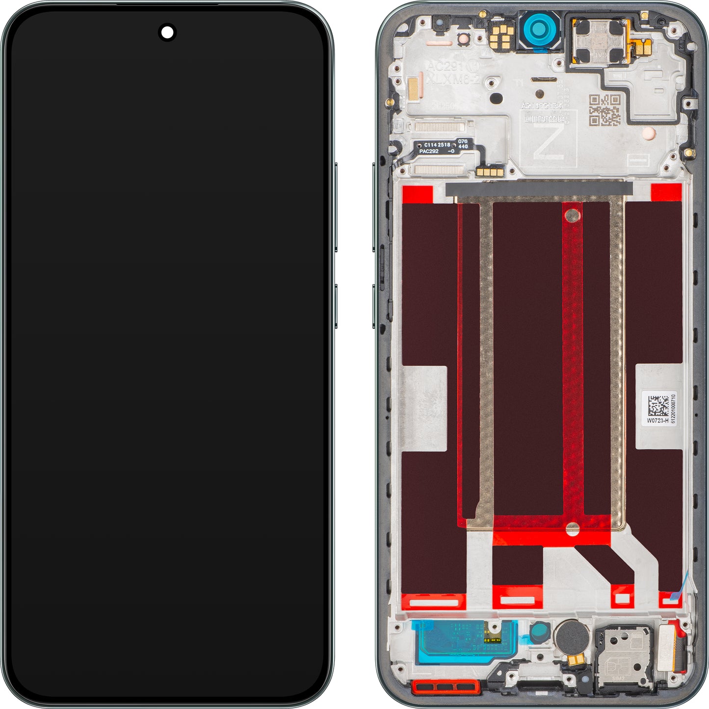 Display med Touchscreen Oppo Reno14 FS 5G / Reno14 F, med ramme, Grønn (Luminous Green), Service Pack 621029000594