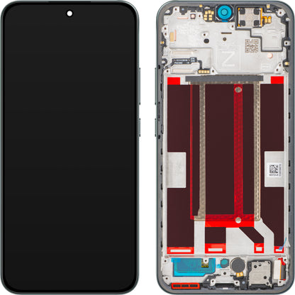 Display med Touchscreen Oppo Reno14 FS 5G / Reno14 F, med ramme, Grønn (Luminous Green), Service Pack 621029000594