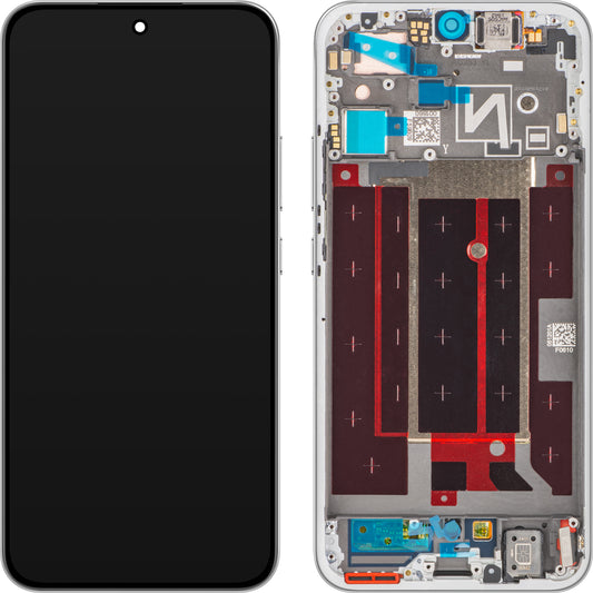 Display med Touchscreen Oppo Reno14, med Ramme, Hvit (Brilliant White), Service Pack 621029000603