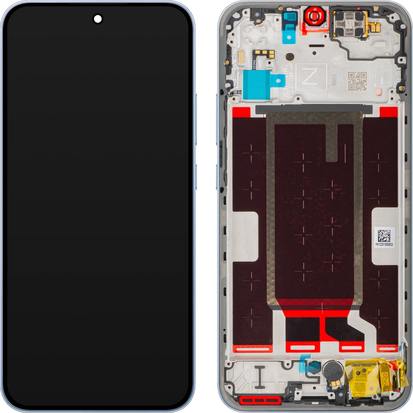 Display med Touchscreen Oppo Reno15 F, med Ramme, Blå (Aurora Blue), Service Pack 621029000798
