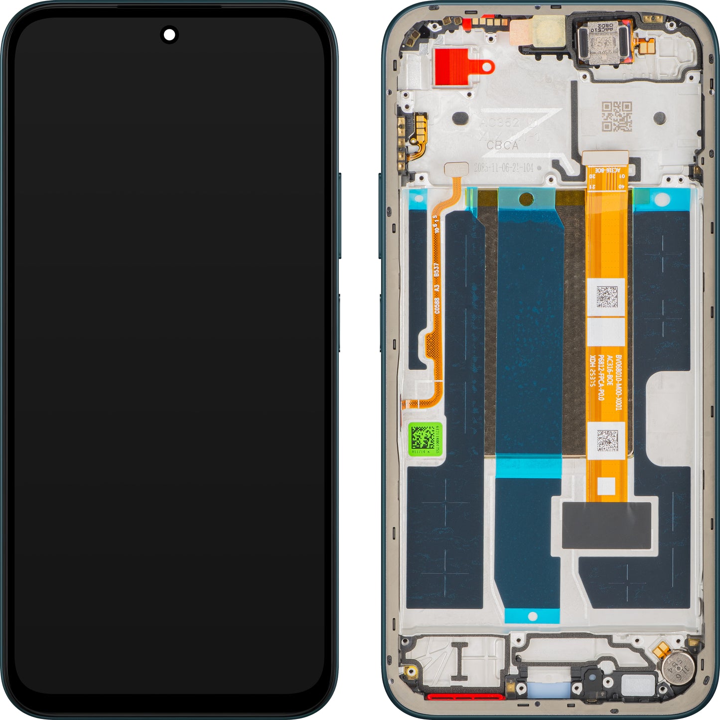 Display med Touchscreen Oppo A6, med Ramme, Blå (Sapphire Blue), Service Pack 621029000758