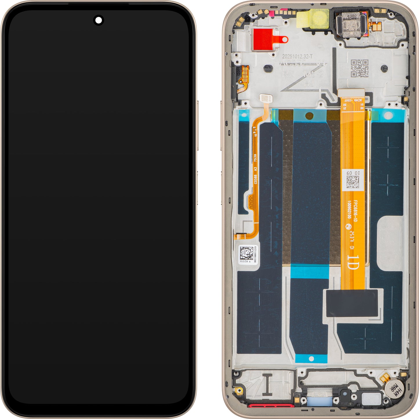 Display med Touchscreen Oppo A6 4G, med ramme, Gull (Aurora Gold), Service Pack 621029000744