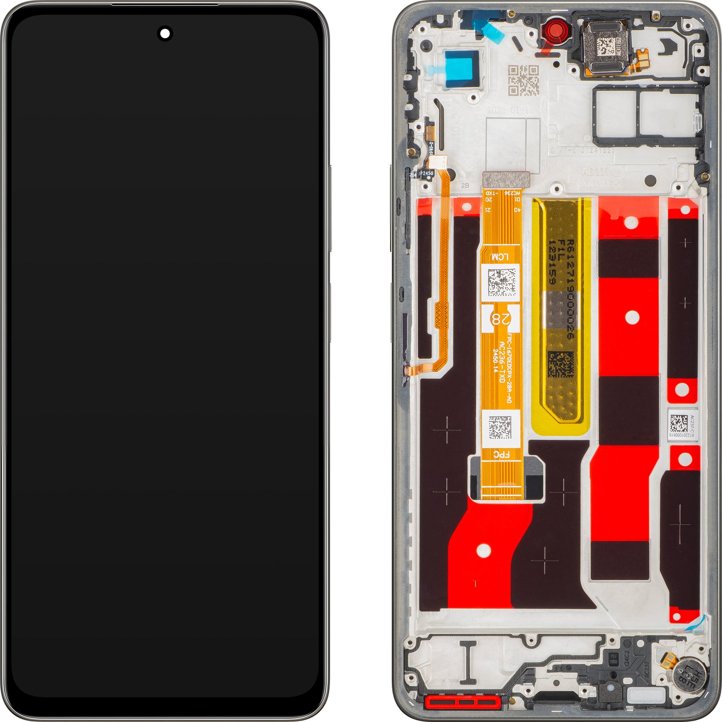 Display med Touchscreen Oppo A5 Energy / A5 Pro, med ramme, Brun (Mocha Brown), Service Pack 621029000495