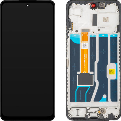 Display med Touchscreen Oppo A5 5G, med ramme, Svart, Service Pack 621029000578