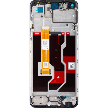 Touchscreen-display Oppo A96, med ramme, svart, Service Pack 4130058