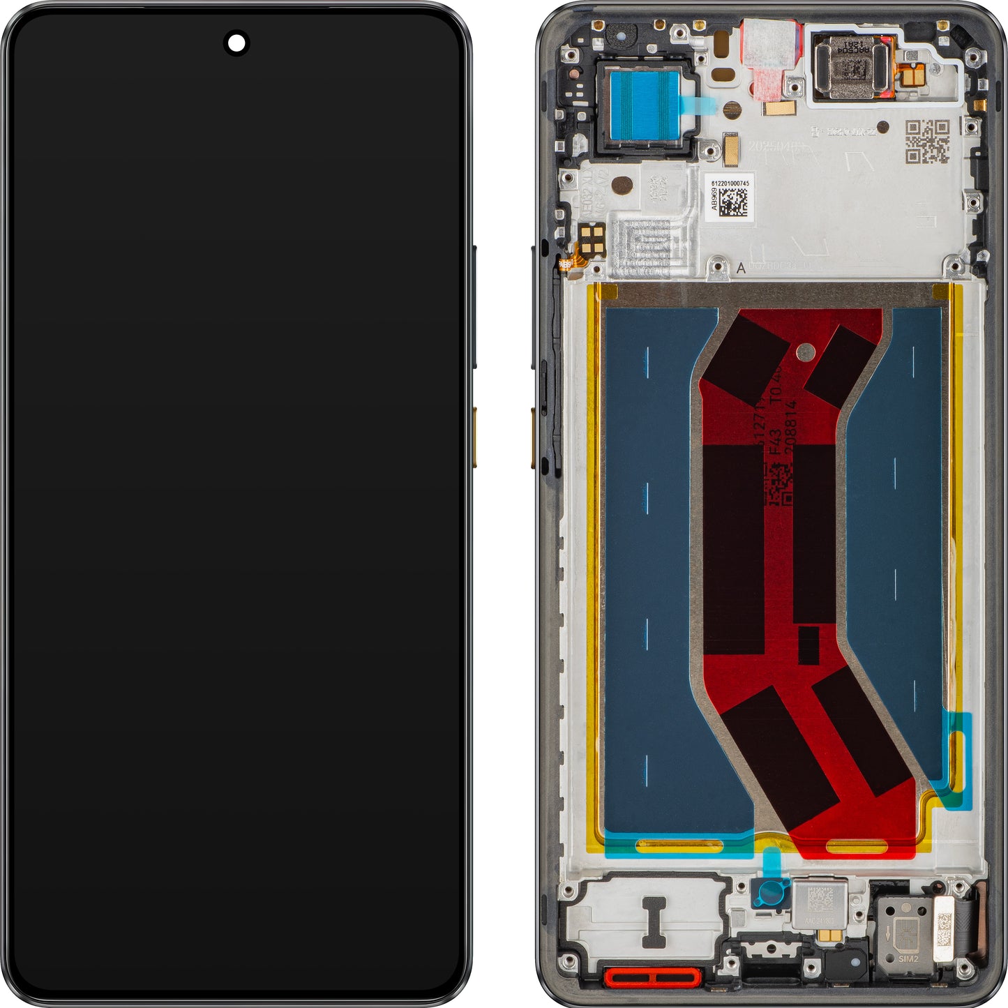 Display med Touchscreen Realme GT 7T, med ramme, Svart (IceSense Black), Service Pack 621029000574