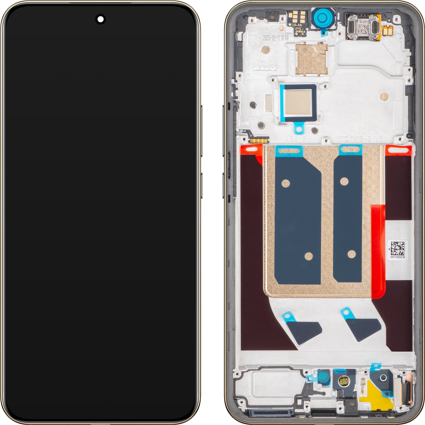 Display med Touchscreen Realme 14 Pro+, med Ramme, Hvit (Pearl White), Service Pack 621039000082