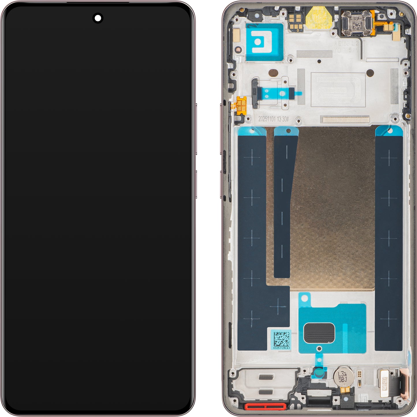 Display med Touchscreen Realme 16 Pro+, med Ramme, Rosa (Camellia Pink), Service Pack 621029000808