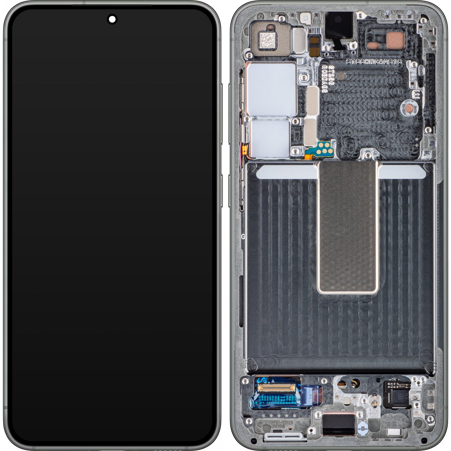 Berøringsskjerm Samsung Galaxy S23 S911, med ramme, grønn, Service Pack GH82-30480C