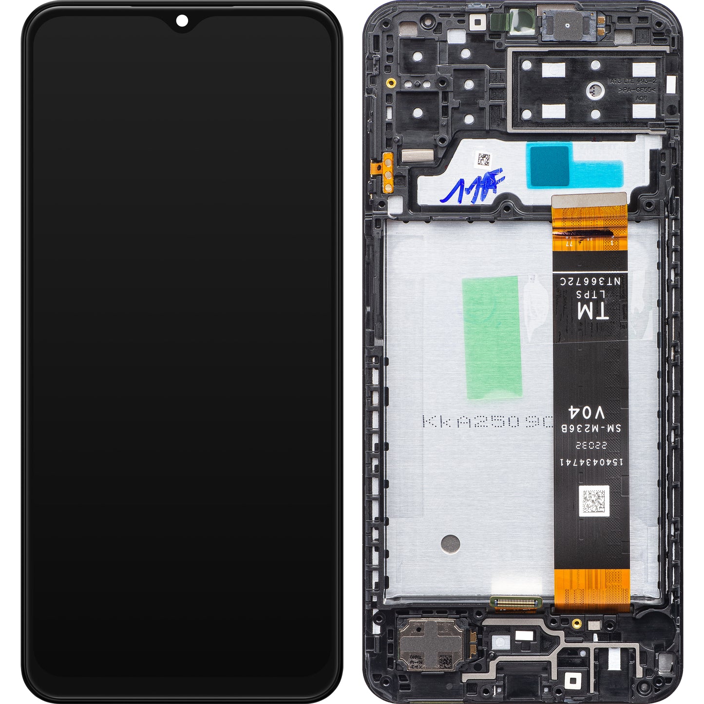 Samsung Galaxy A13 A135 berøringsskjermdisplay med ramme, svart, forseglet GH82-28508A