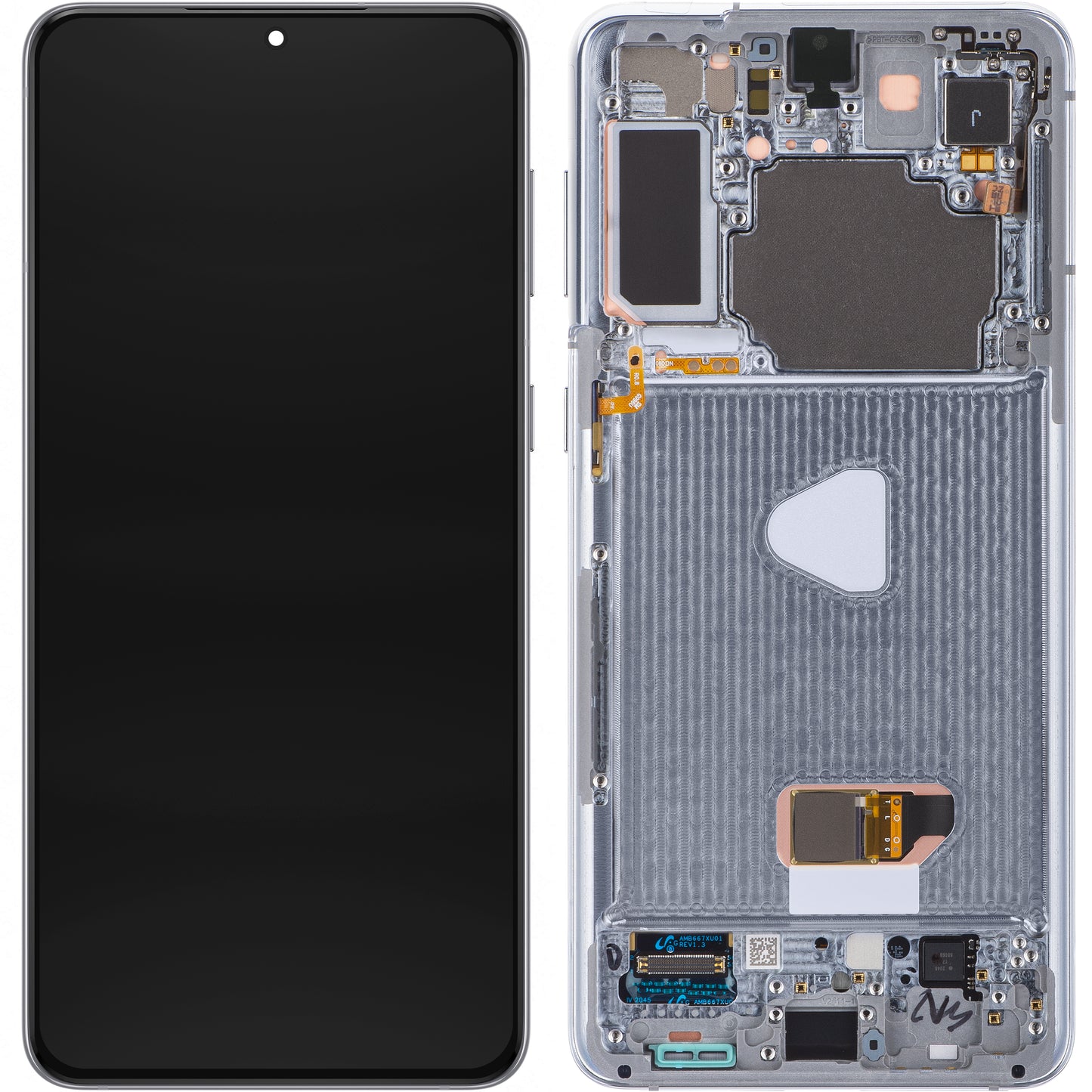 Berøringsskjerm Samsung Galaxy S21+ 5G G996, med ramme, Sølv (Phantom Silver), Servicepakke GH82-2727268C 