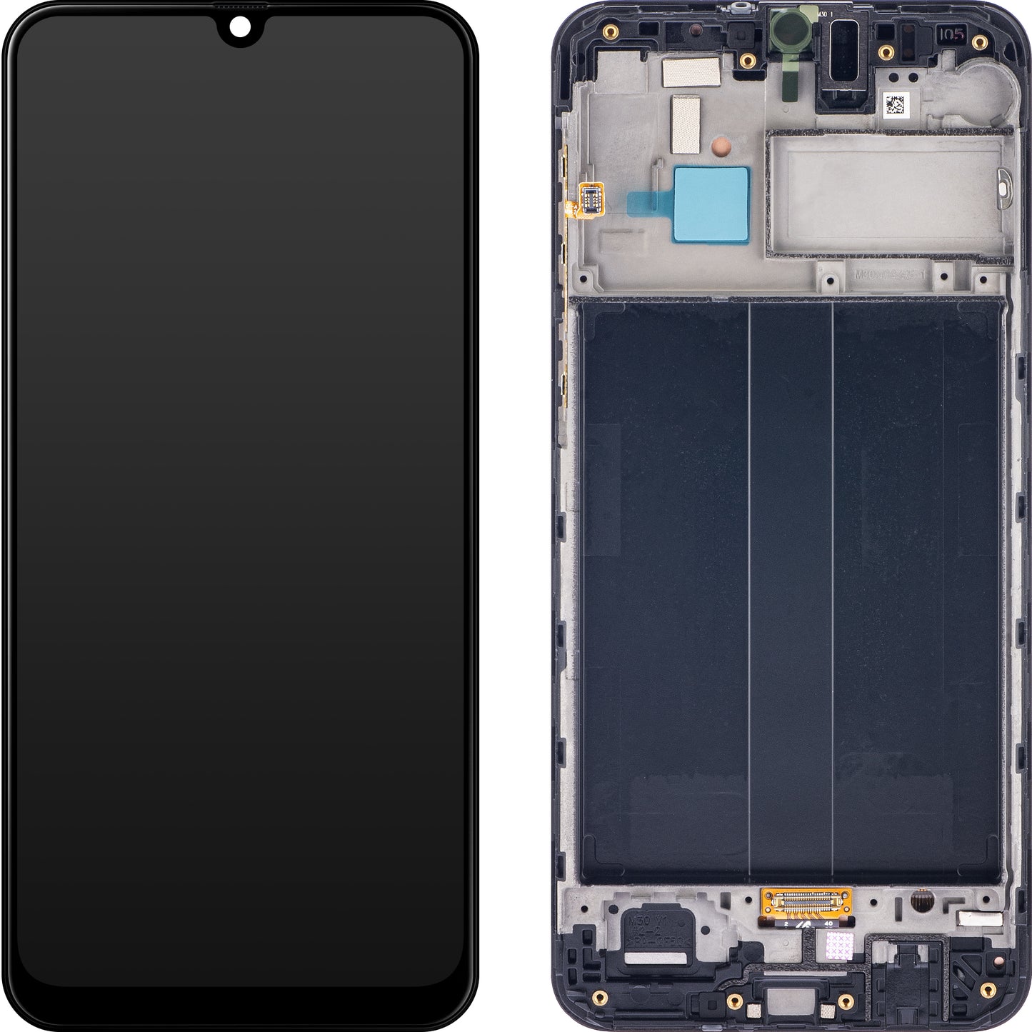 Samsung Galaxy Galaxy M30 M305 berøringsskjerm med ramme, svart, servicepakke GH82-19347A 