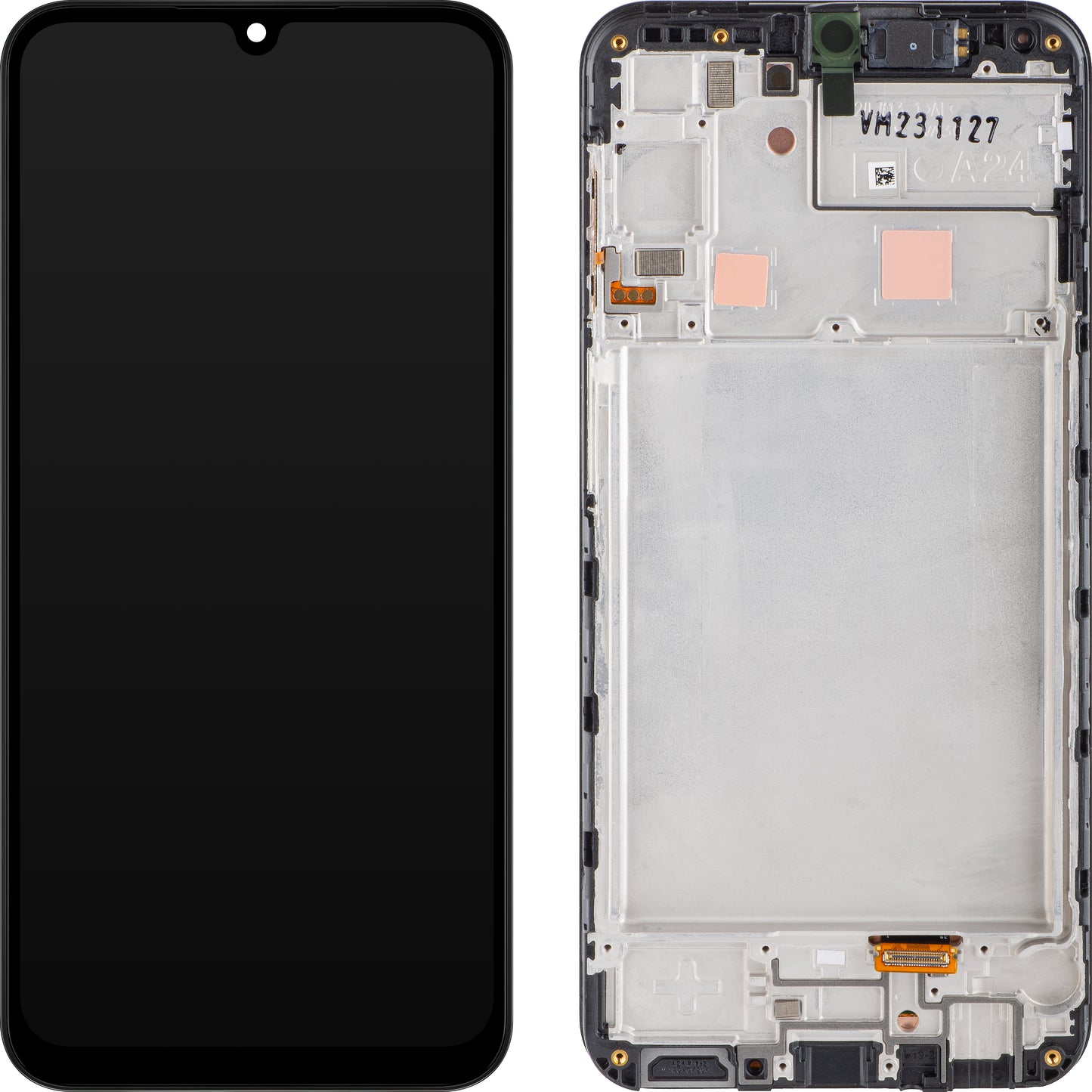 Samsung Galaxy Galaxy A24 4G A245 berøringsskjerm med ramme, svart, servicepakke GH82-3121240A 