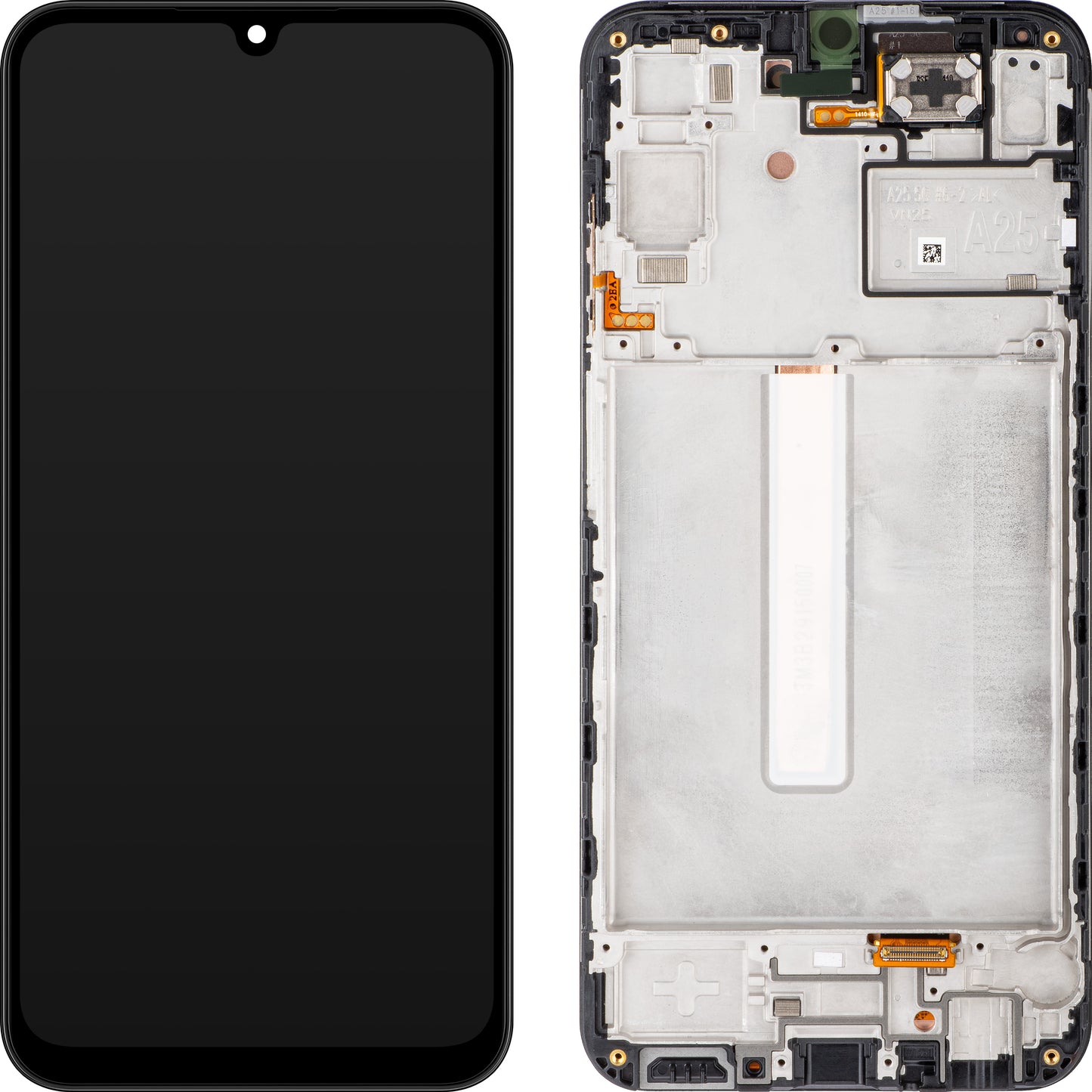 Samsung Galaxy Galaxy A25 A256 Berøringsskjerm med ramme, Brave Black, Service Pack GH82-33214A
