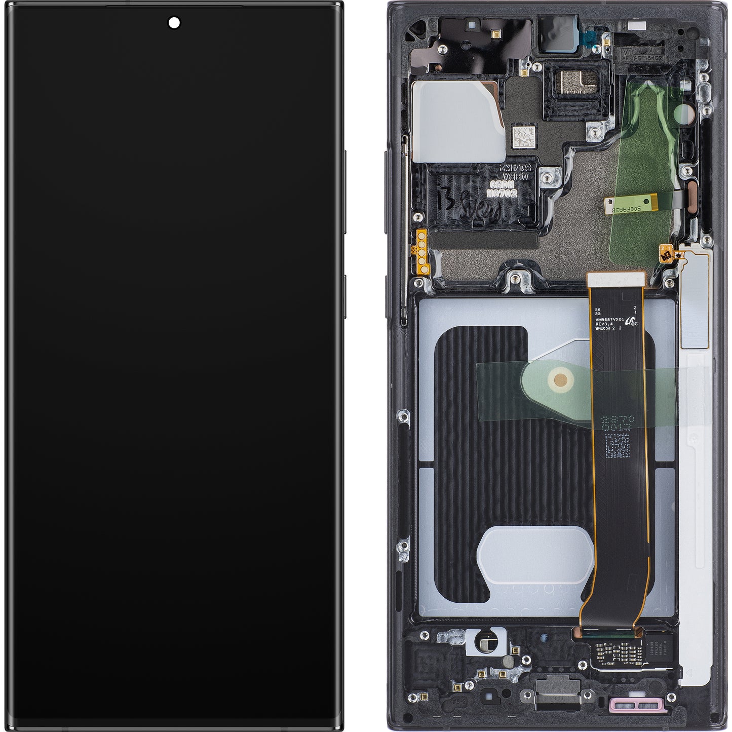Berøringsskjerm Samsung Galaxy Note 20 Ultra 5G N986 / Note 20 Ultra N985, med ramme, Mystic Black, Service Pack GH82-3145453A 