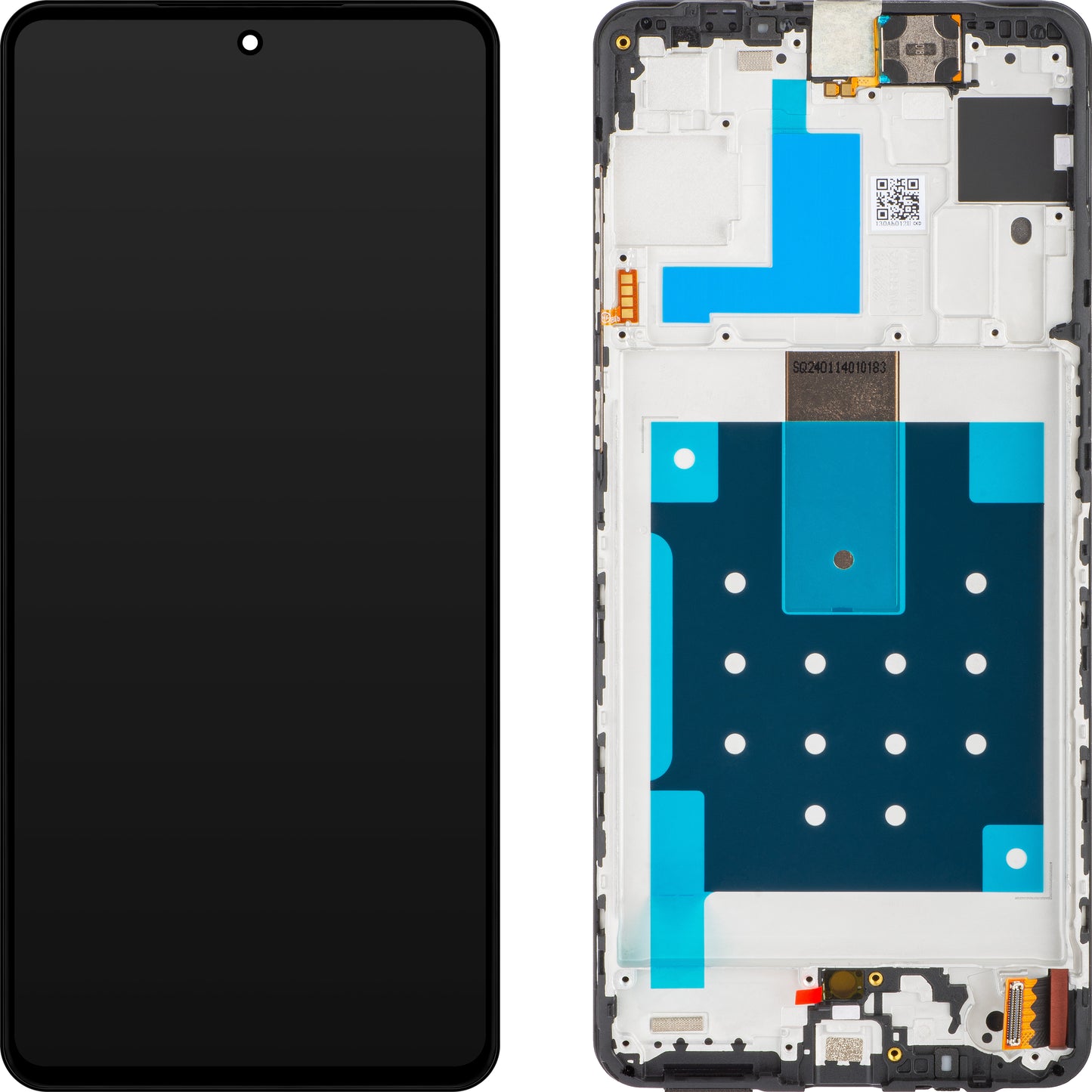 Berøringsskjerm Samsung Galaxy M55, med ramme, svart, servicepakke GH81-2579791A 