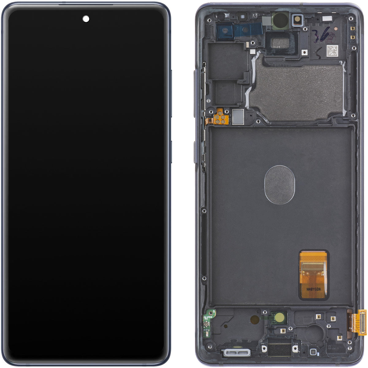 Display med berøringsskjerm Samsung Galaxy S20 FE 5G G781, med ramme, marineblå, Swap GH82-24214A