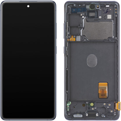 Display med berøringsskjerm Samsung Galaxy S20 FE 5G G781, med ramme, marineblå, Swap GH82-24214A